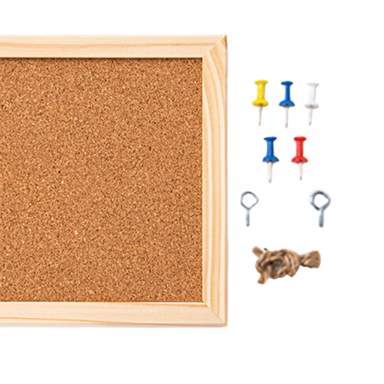 Cork Bulletin Board Corkboard DIY with Push Pins Home Office Hanging Display Board Office and School Wood Message Board