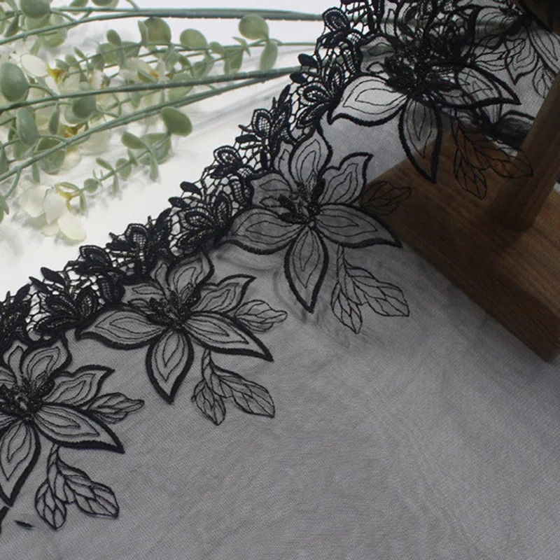 30Yards Big Flowers Embroidered Lace Trim Skirt Hem For Clothes Sewing Accessories Lingerie Dress