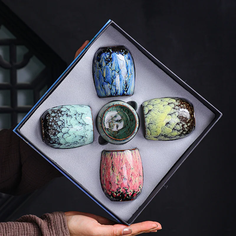 Kiln change to build a teacup set home large master cup ceramic Kung Fu tea set tea cup single coffee cup.