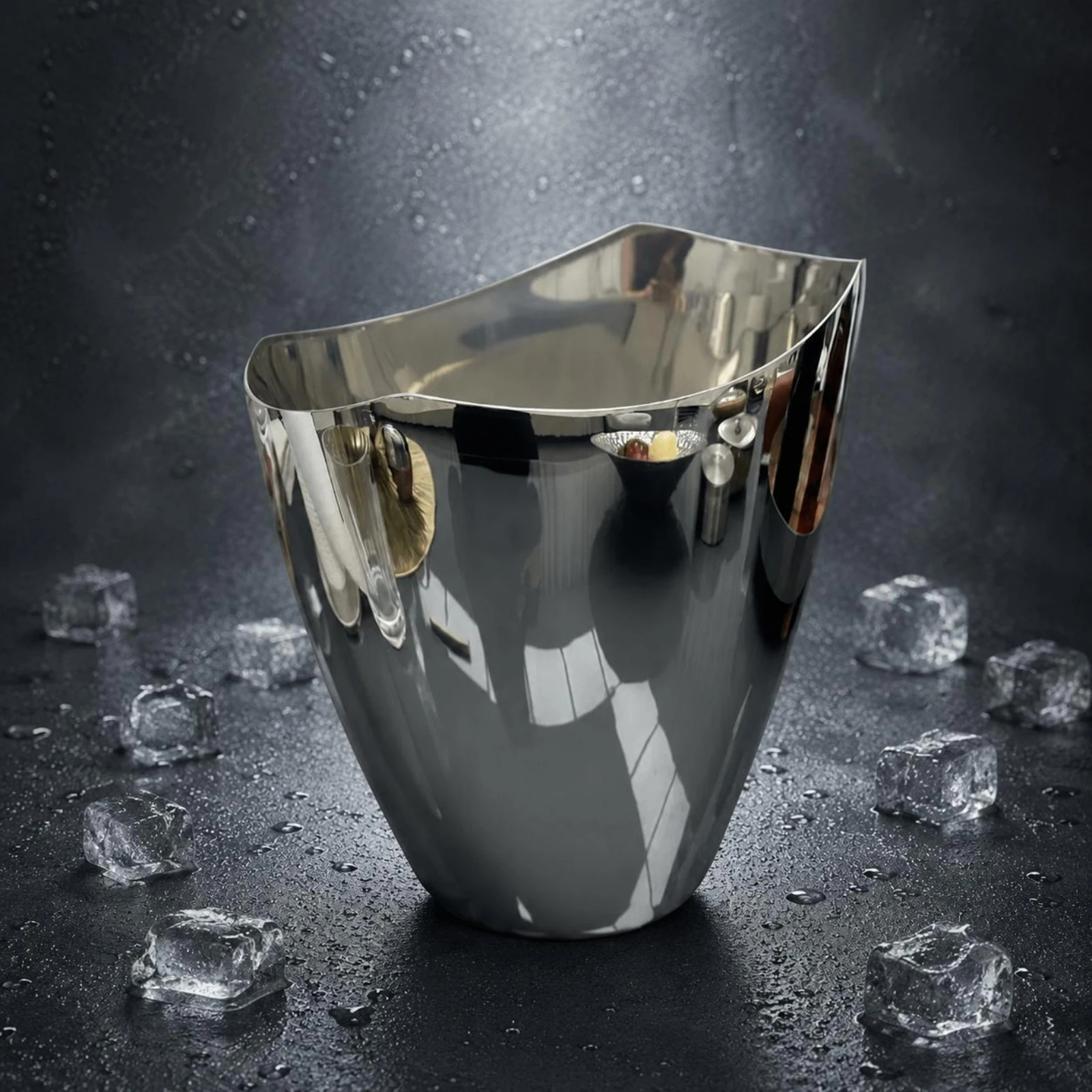 Stainless Steel Ice Tub Reflective Wine Chiller Tub Stainless Steel Beverage Tub Open Top Drinkware Rust-Proof