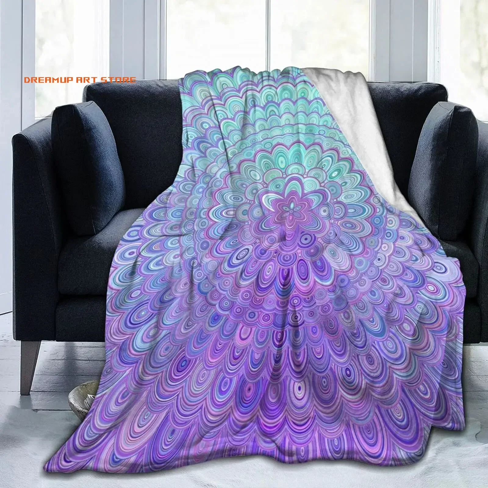 2026 Mandala Throw Blanket Purple Mandala Flannel Throw Blanket For Women Soft Lightweight Air Conditioner Blanket For Bed Sofa