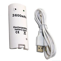 OSTENT-Paquete de batería recargable de 3600mAH, Cable cargador para Nintendo Wii, mando a distancia, batería de carga de Joystick