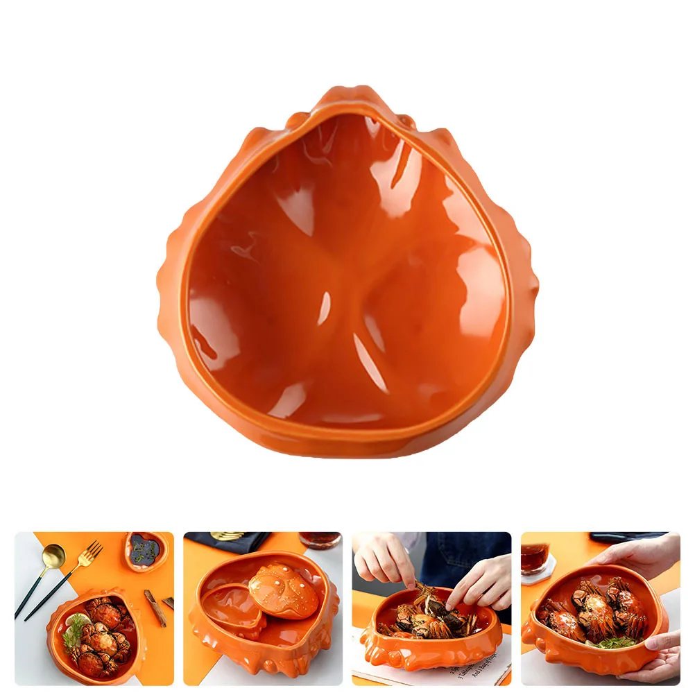 

Crab Shape Bowl Ceramic Storage Plate Japanese Style Home Tableware for Sauces Garlic Caviar Sea Urchin Condiments Creative