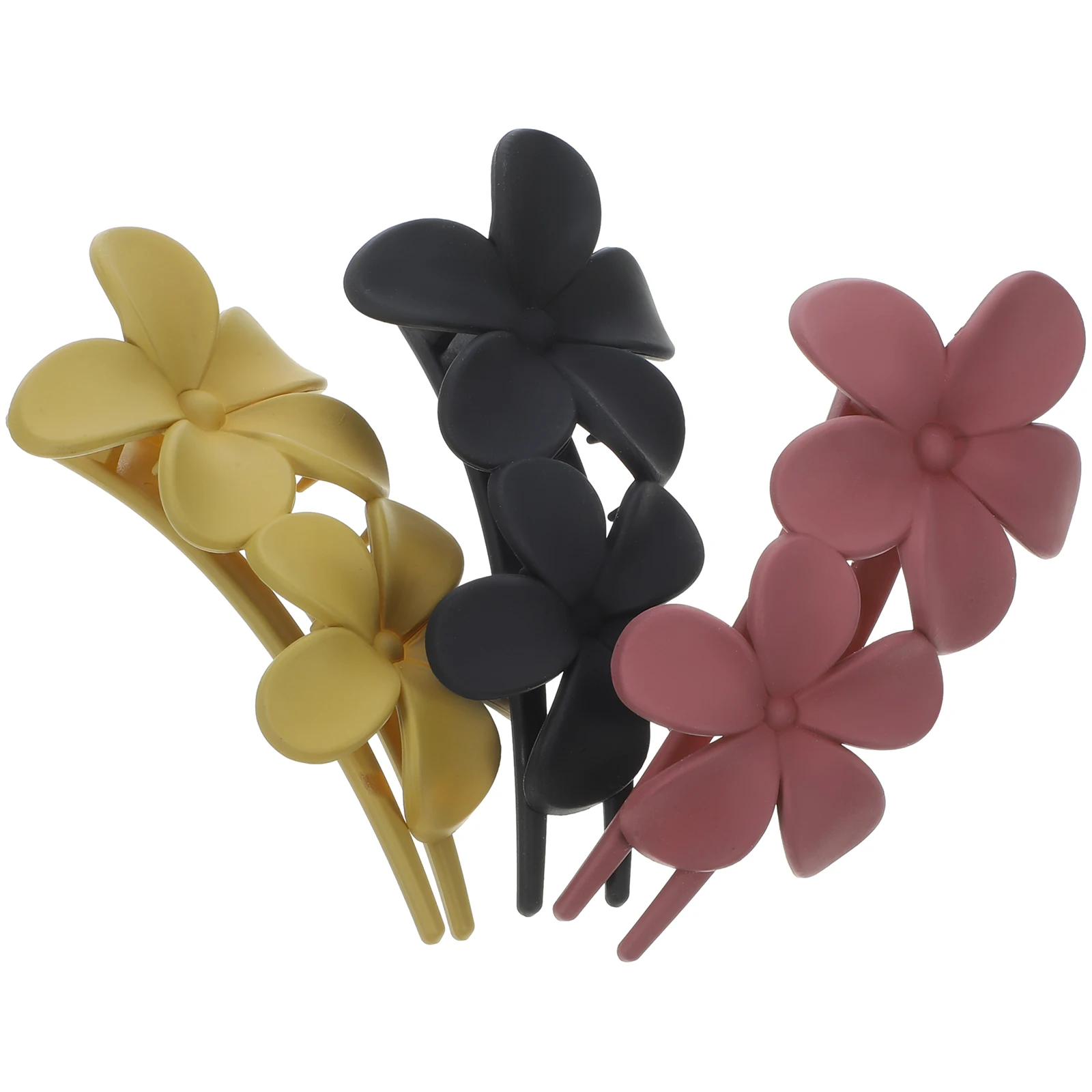 

3pcs Flower Hair Clips Stylish Updos Volume PC Material Nonslip Practical Chic Design Beautiful Elegant Casual