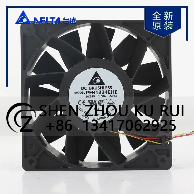 

Delta PFB1224EHE-SP34 5V 12V 48V DC24V 1.08A AC EC 12038 120x120x38MM 12CM Signal Feedback 3-wire Industrial Chassis Cooling Fan