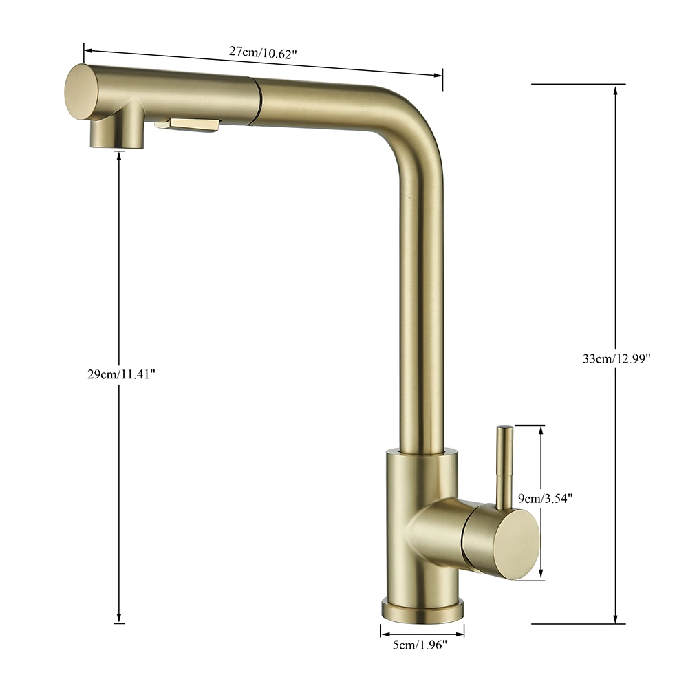 Deck Mounted Kitchen Sink Tap Single Handle Kitchen Mixers Rotating Spout Stream Spray Head Black Pull Out Kitchen Faucet