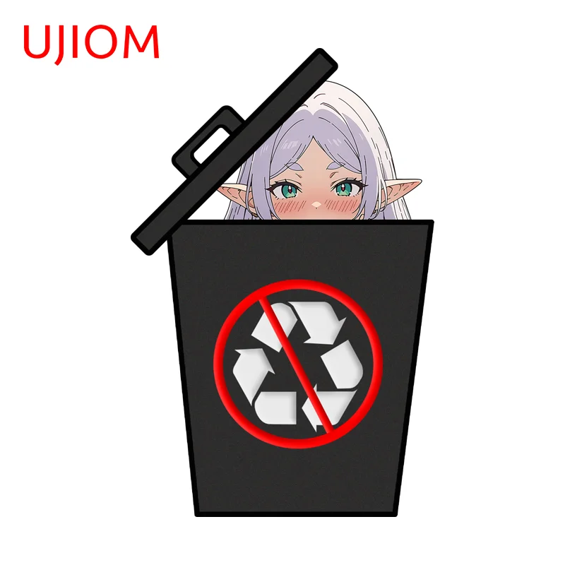 UJIOM Frieren Dustbin Funny Graphics Wall Stickers Creative Personality Amusing Wallpapers Decals Suitable For Luggage Guitar