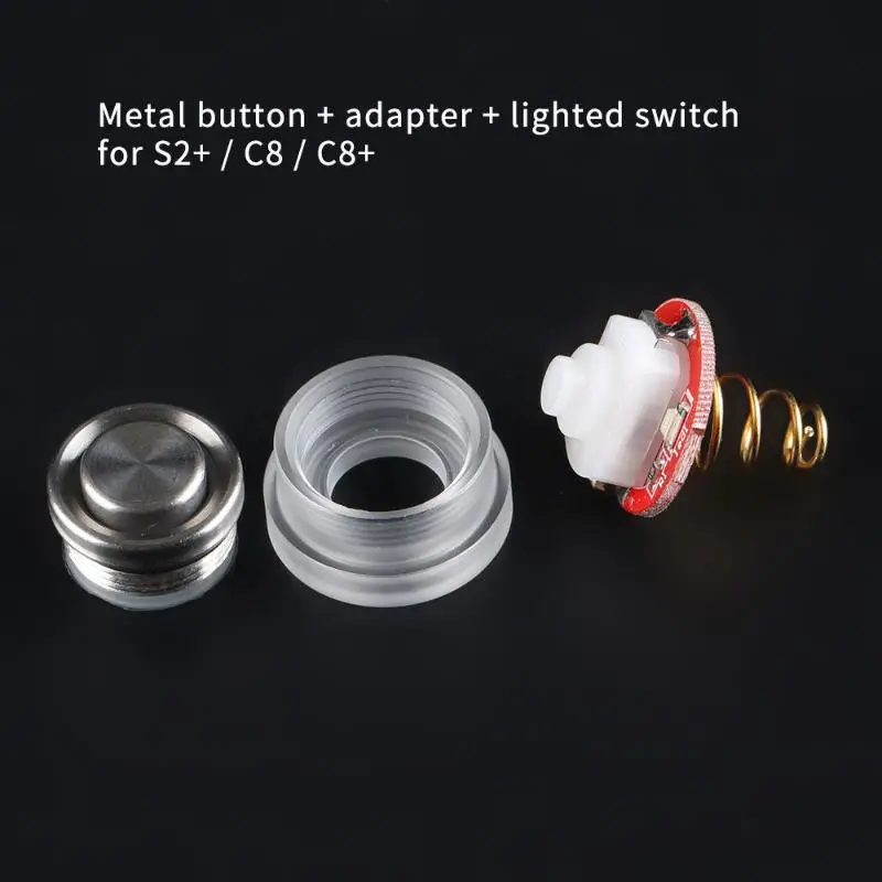 Flashlight Button Upgrade Kit, Stainless Steel for S2+/C8+ Models, Fixes Mushy Feel, Easy DIY Install, Revive Your Light