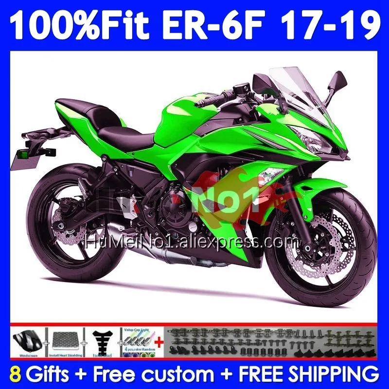 

Injection Body For KAWASAKI NINJA 650R ER-6F ER6 ER 6F 6 F 248No.34 ER6F Light green 17 18 19 650 R 2017 2018 2019 OEM Fairing