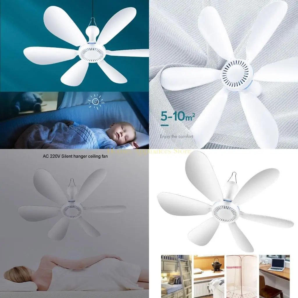 

D0AB 220V 20W Потолочный вентилятор MUTE Electric Electric вентилятор 6 листья вентилятора листья пластиковой одно редукторы