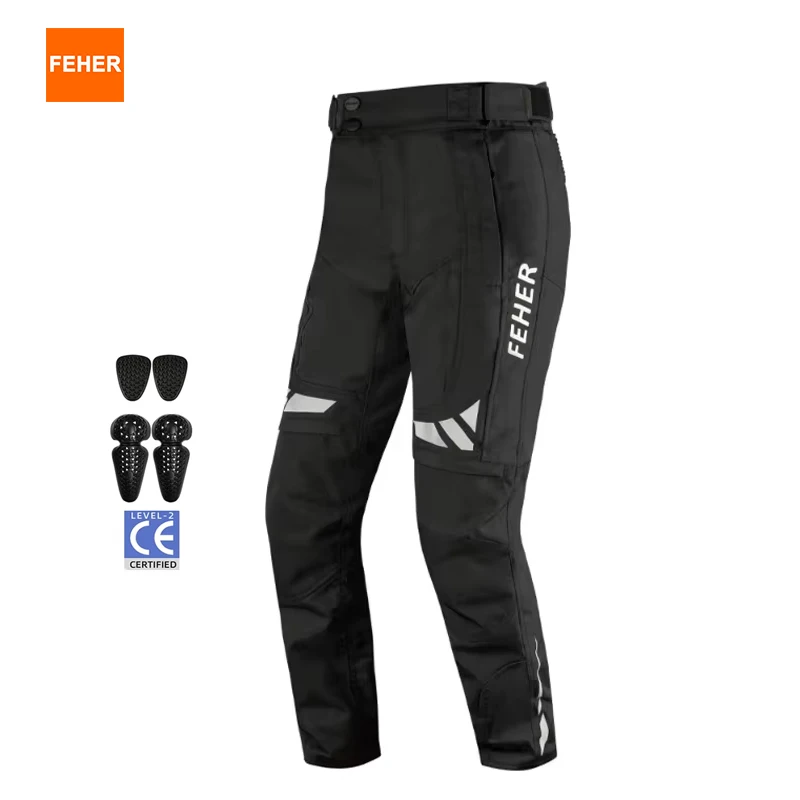 

FEHER Men's Motorcycle Pants,Black All Season Style, Drop Resistant, Waterproof, Windproof, Warm, Suitable for Off-road Riders