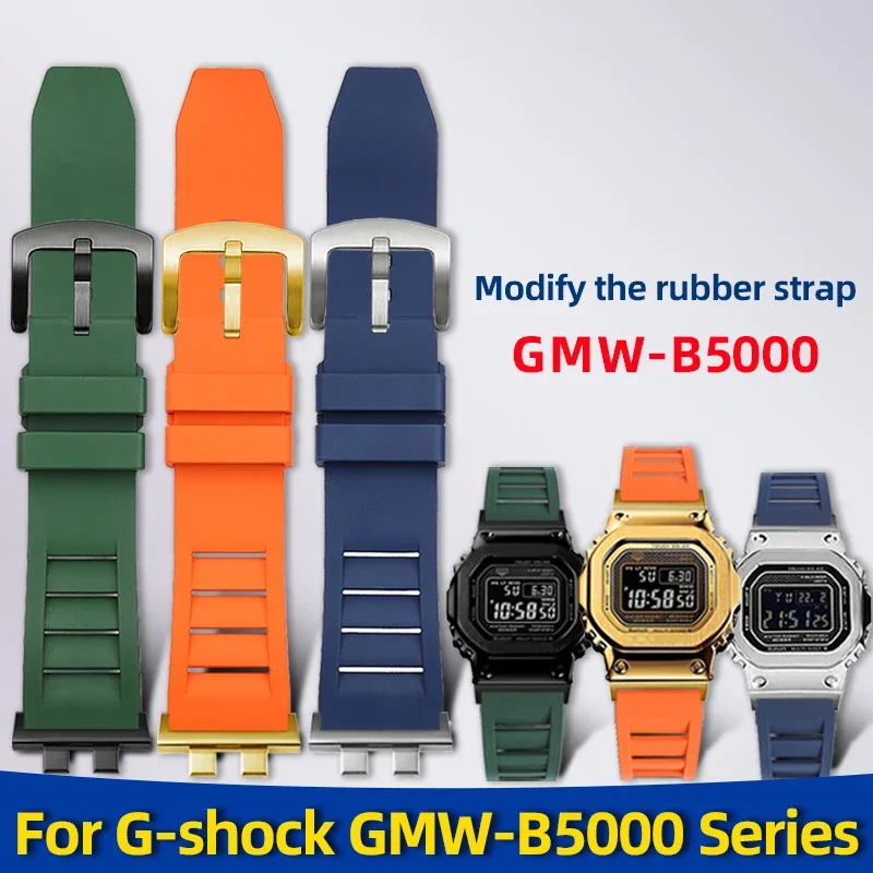 Watchband for casio g-shock GMW-B5000 GM-B2100 GMB2100 GMC-B2100 MRG-B2100D fluororubber strap link Replacement Bracelet