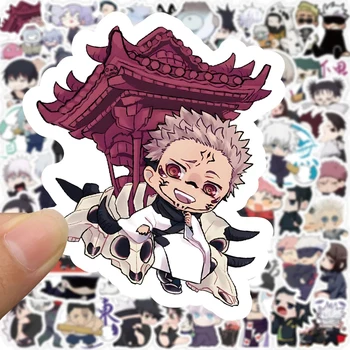 10/30/50/100 Uds Kawaii Anime Jujutsu Kaisen pegatinas calcomanías impermeable Graffiti monopatín teléfono lindo dibujos animados niños pegatina Juguetes
