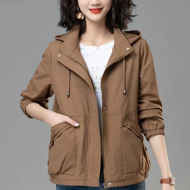 

2026 Spring and Autumn Fashion New Women's Jacket Commuting Leisure Hoodie Oversized Windbreaker Jacket