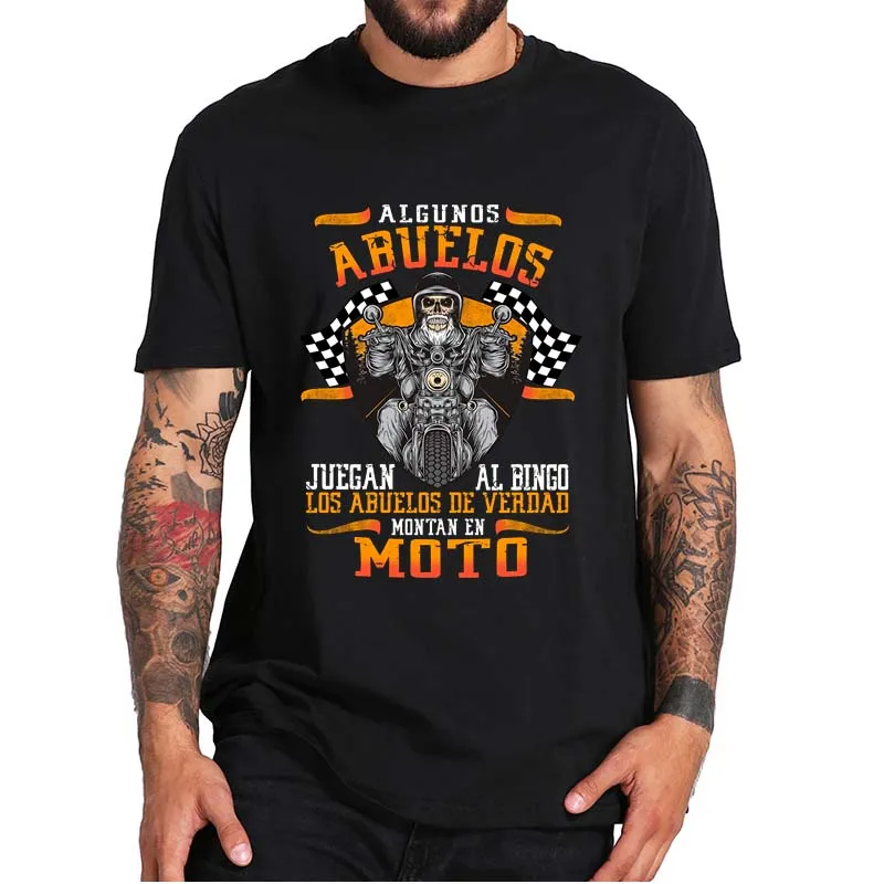 

Men's Motorcycle Father's Day T-Shirt Grandparents Motorcycle Lovers Short Sleeved Casual Homme Camiseta Tops TeeF