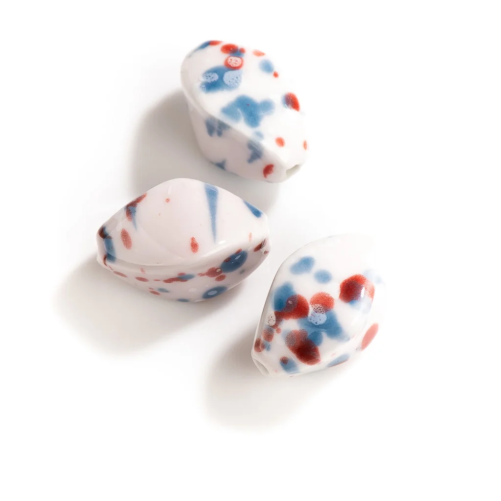 40#1pcs Large Rhombus Ceramic Porcelain Pendant Jewelry Making Beads Handmade Materials #XN185