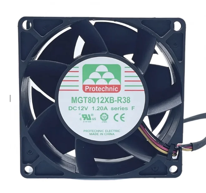 H  1PC FOR Protechnic MGT8012XB-R38 12V 1.20A 8cm 8038 3-Wire Cooling Fan