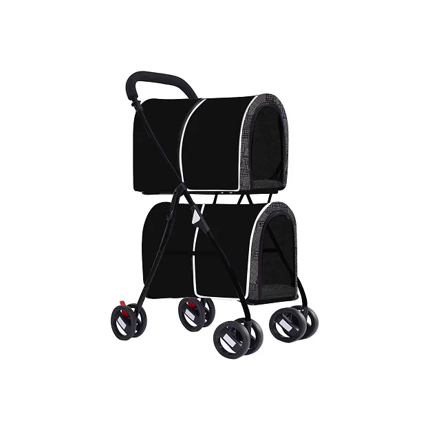 Foldable Double-layer Stroller Can Fold Up Pet Bag Various Colors To Choose From