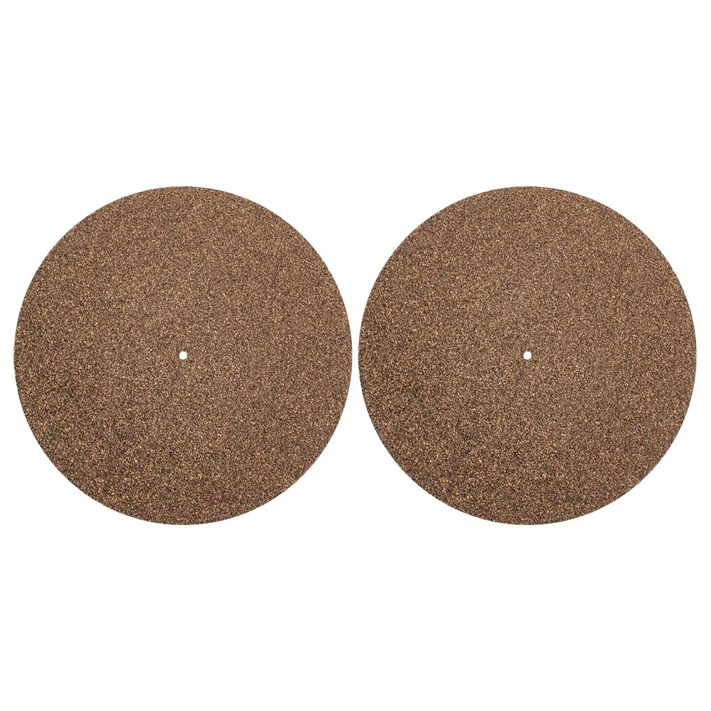 2 Pcs Cork Record Mat Pad Soft Protective Accessories Player Slipmat for Turntable Vinyl Records
