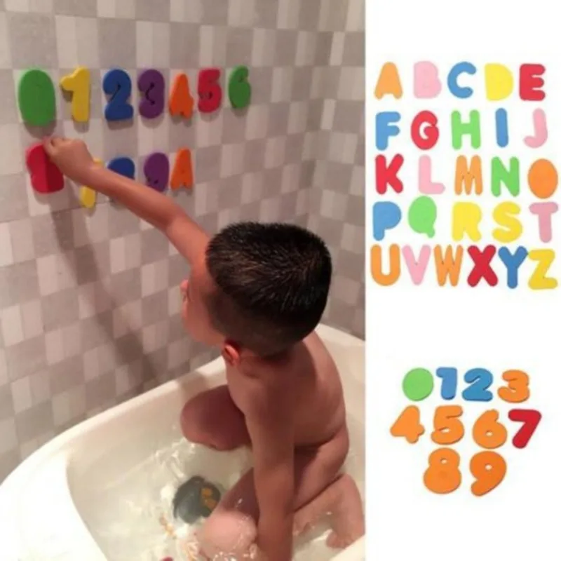 36PCs Baby Bath Toys Alphanumeric Letter Bath Puzzle Soft EVA Kids Baby Toys Early Educational Kids Baby Tool Bath Toy Funny Toy