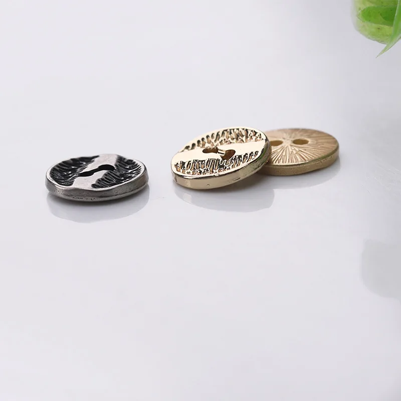 10pcs 2-holes 10mm Creative Design Metal Buttons For Clothing Shirts Blouse DIY Sewing Accessories High Quality Buttons