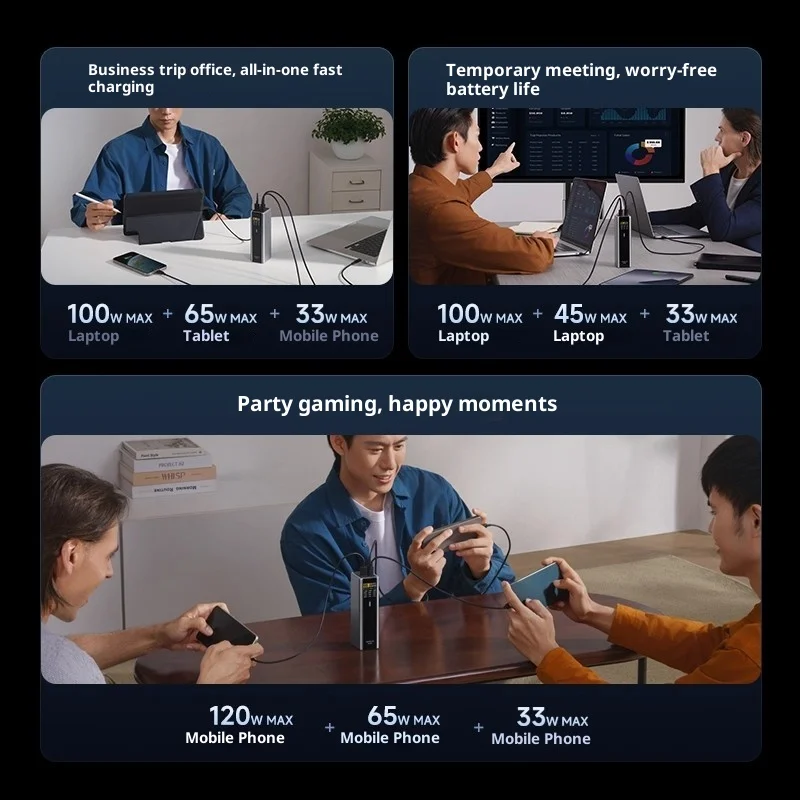 باور بانك Cuktech 15 Ultra 20000mah 210 وات ماكس مخرج 165 وات فائق السرعة ذاتي الشحن شاشة ديجيتال باور بانك ADC لهاتف iPhone #5