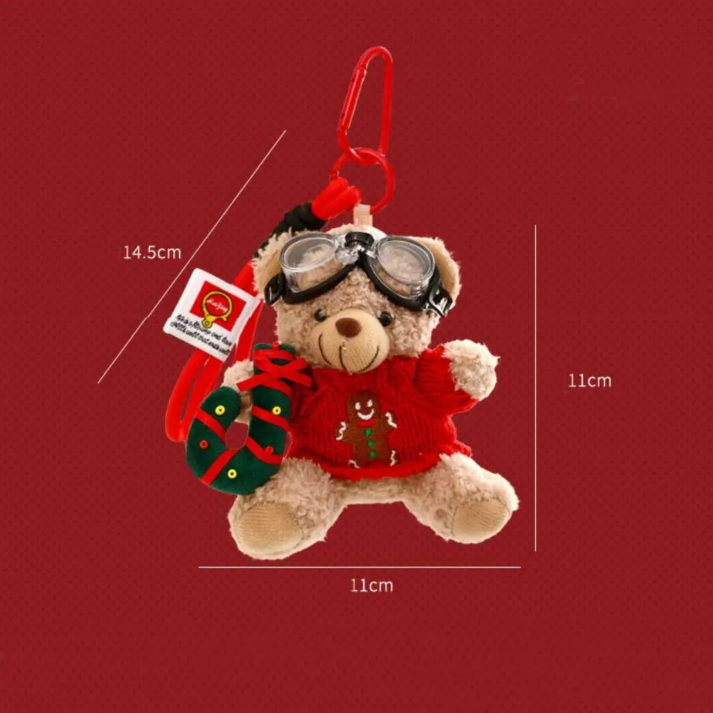 Simpatico ciondolo natalizio con orso di peluche, pupazzo di neve, panda, bambola, portachiavi, maglione creativo, portachiavi per auto