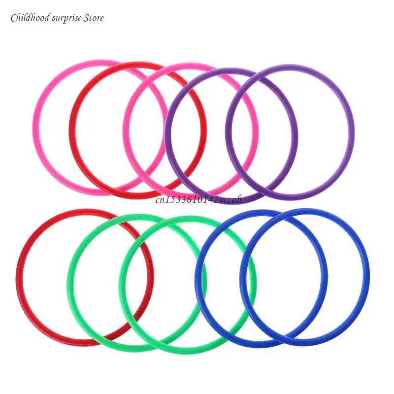 10 Pcs Plastic Toss Rings Target Throw Carnival Backyard Games Kids Intelli Dropship