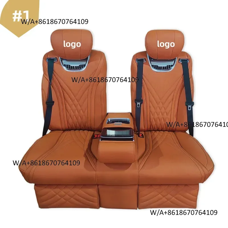 Suitable forc ustom VIP Rear Triple Coach 3-Seater Van Bench with Touch Screen Reclining Bed Modified Car Seats