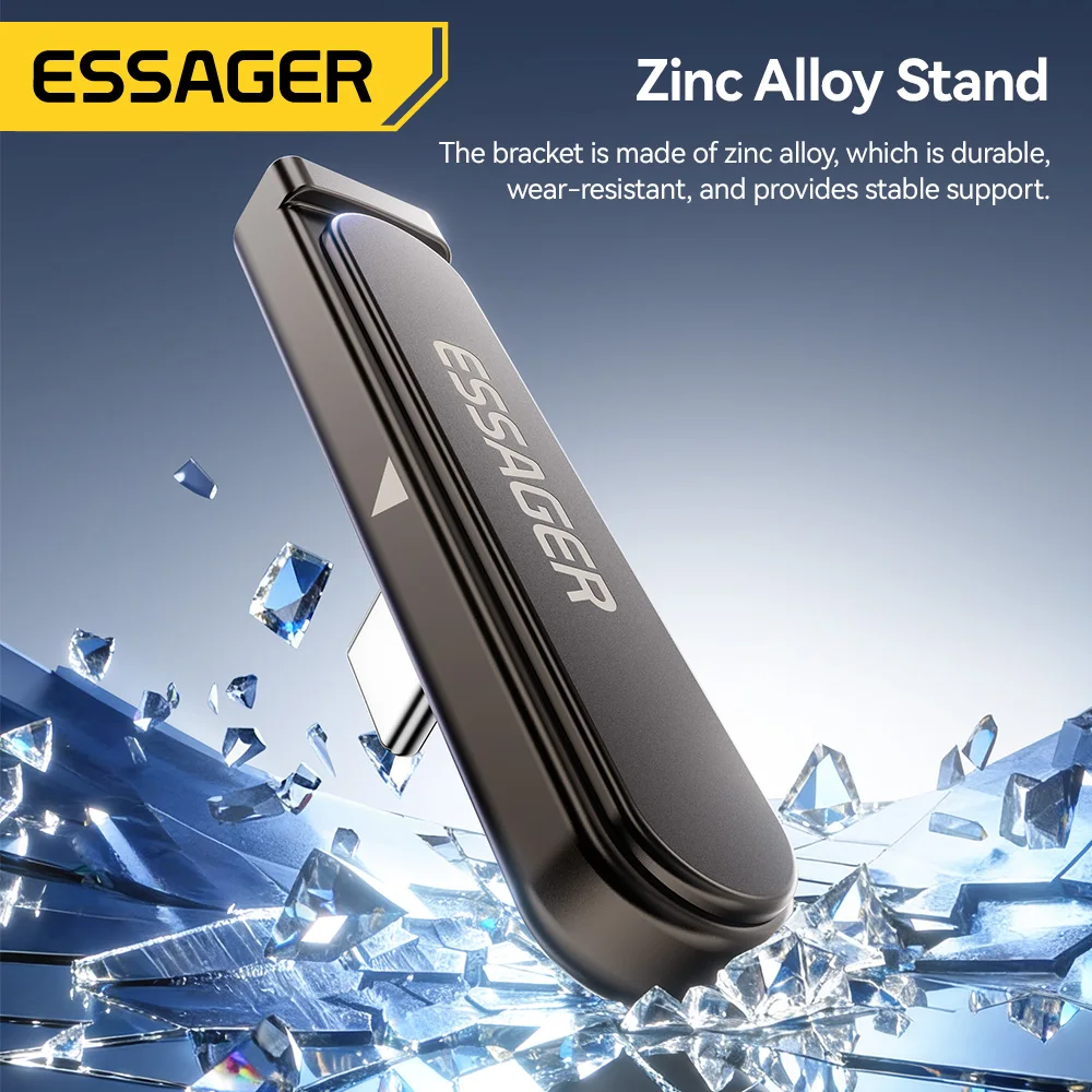 Essager デュアルタイプC折りたたみ式エルボブラケット 240W充電アダプター 2-in-1コンバーター iPhone 17 16 15 Huawei Xiaomi Samsung Oppo対応