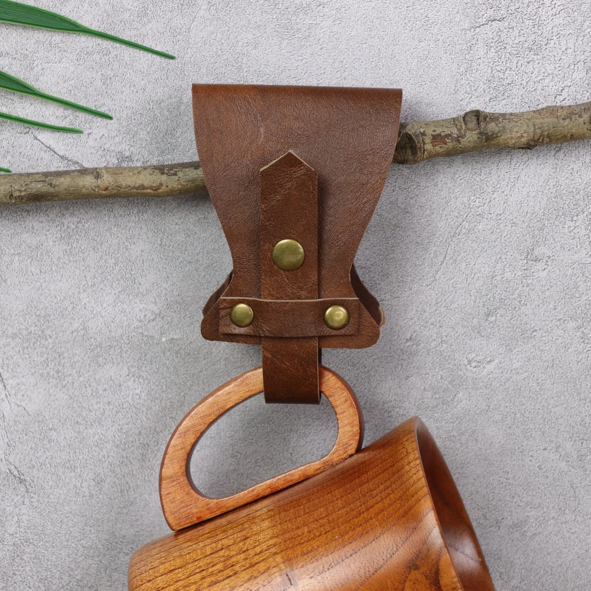 Mittelalterlicher Wikinger-Gürtel Retro-Becherhalter - Vintage-Gürtelhaken mit Metallring für Wandern, Cosplay & Halloween-Kostüm-Accessoires