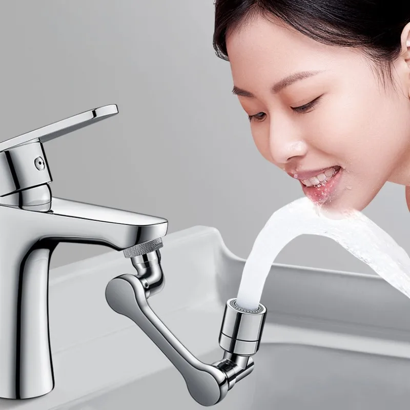 1080 Degree Mechanical Arm Universal Faucet Extender Bathroom Wash Face Brushing Teeth Rotating Faucet Joint Universal Artifact