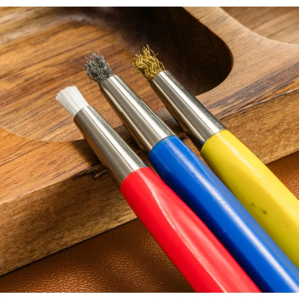 HOT Watch Movement Rust Removal Brush Pen Glass Fiber / Brass /Steel Wire Brush Pen Shape Watch Parts Polishing Cleaning Tool