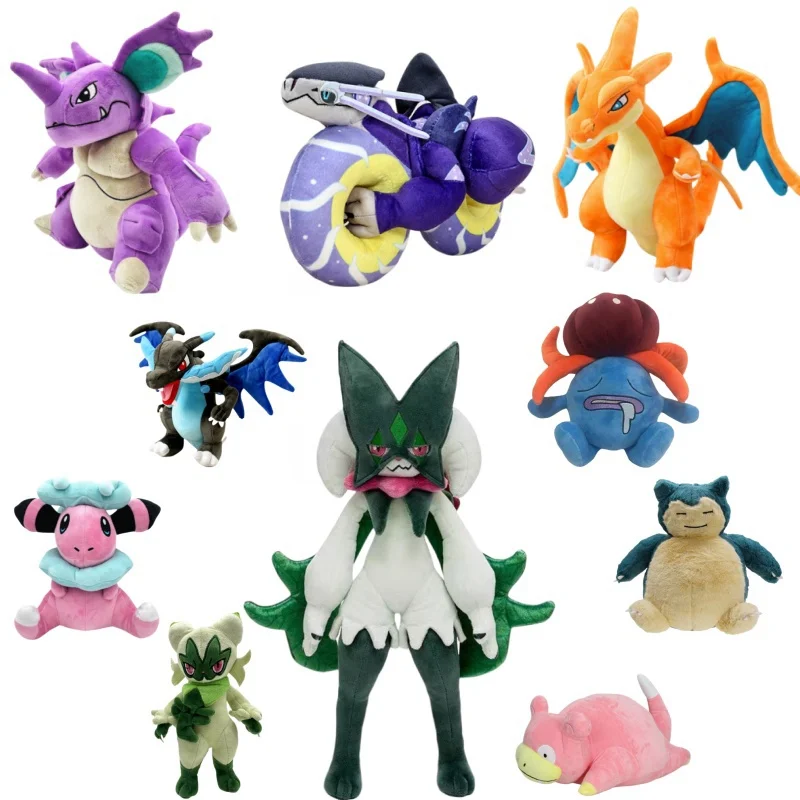 New Pokemon Plush Meowscarada Mega Charizard X&Y Nidoking Miraidon Slowpoke Gloom Flaaffy Gyarados Mewtwo Stuffed Animals Dolls