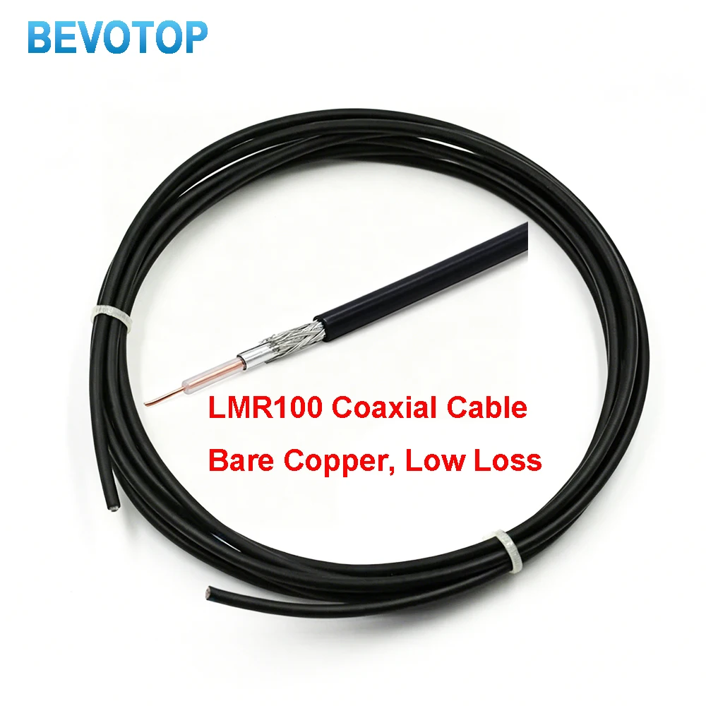 Black LMR100 RF Coaxial Cable 50 Ohm Low Loss Bare Copper Single Core LMR-100 Cable High Quality Fast Shipping 1M~500M