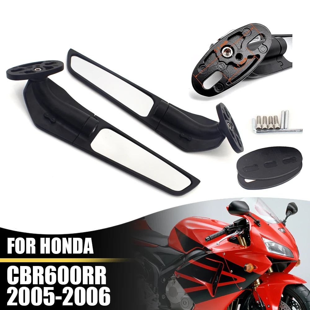 

For Honda CBR600RR 2005-2006 CBR 600RR Motorcycle Aluminium Adjustable Rotate Sports Winglets Wing Stealth Mirrors