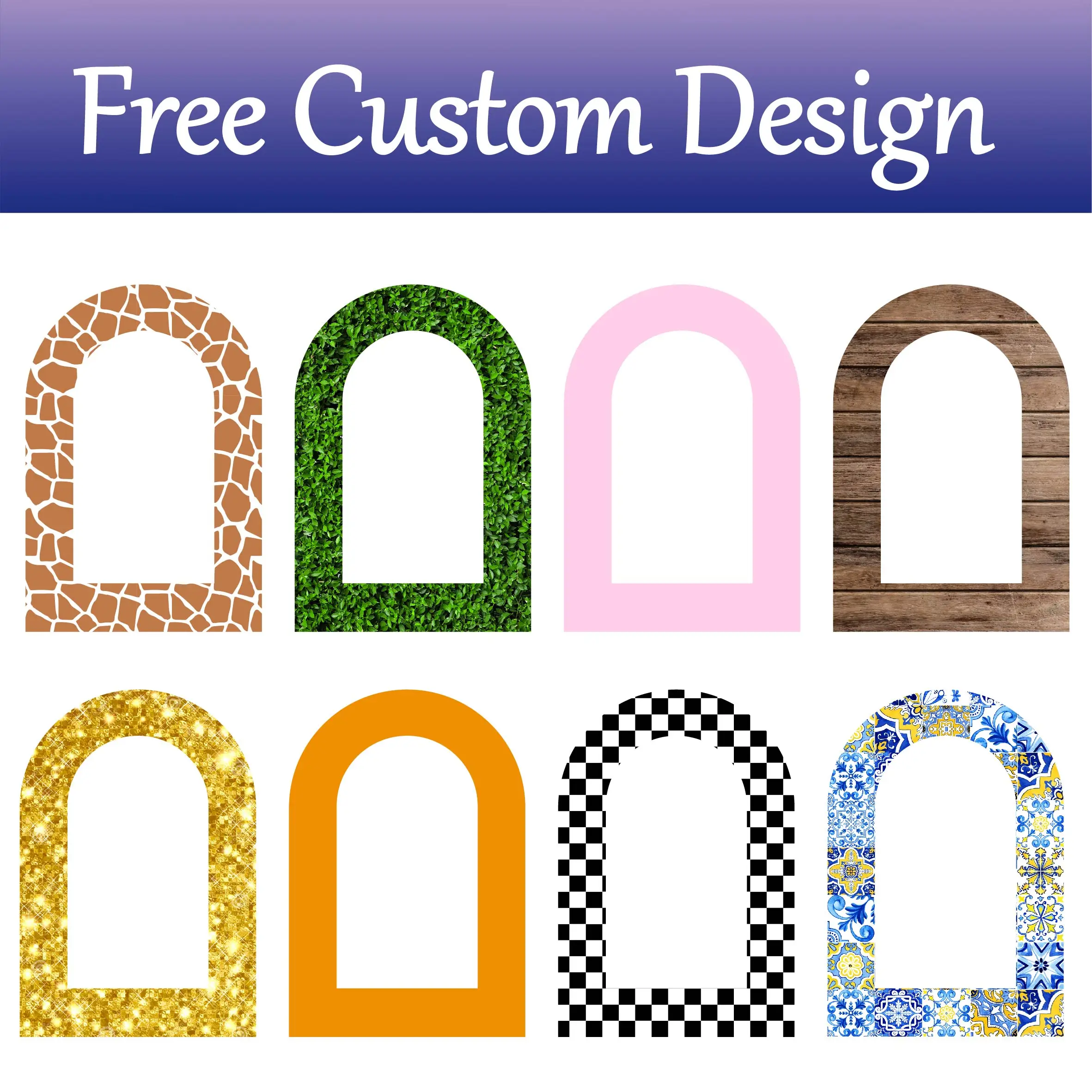 

Free Custom Design Arch Metal Stand With Cover For Wedding Birthday Party Baby Shower Background Decor Event Banner Supplies