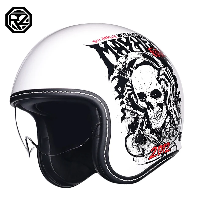 ORZ Retro Motorcycle Helmet Men's and Women's Half Helmet Cruise 3/4 Helmet Scooter Cruise