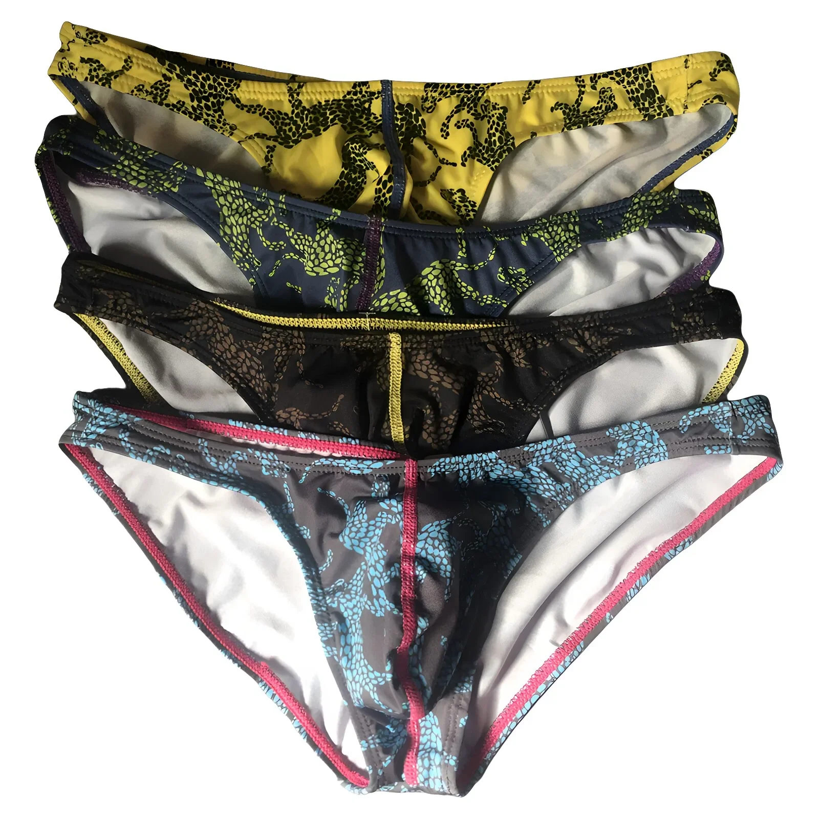 SEOBEAN Men's Low-Rise Sexy Leopard Print Briefs Fashion Underwear Bikini Colors Trendy Men's Innerwear