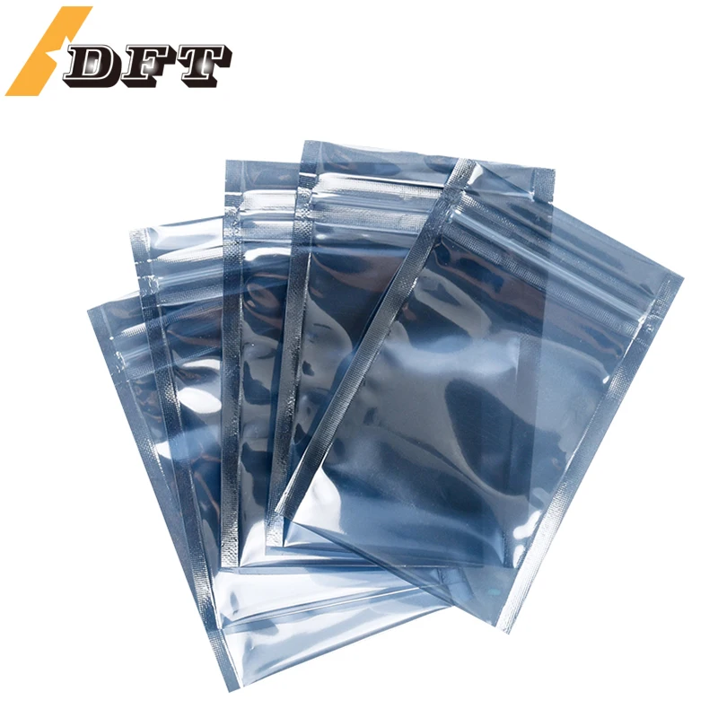 100pcs 정전기 방지 차폐 지퍼 잠금 가방 Resealable ESD 정전기 방지 악기 칩 전자 액세서리 배터리 USB 파우치