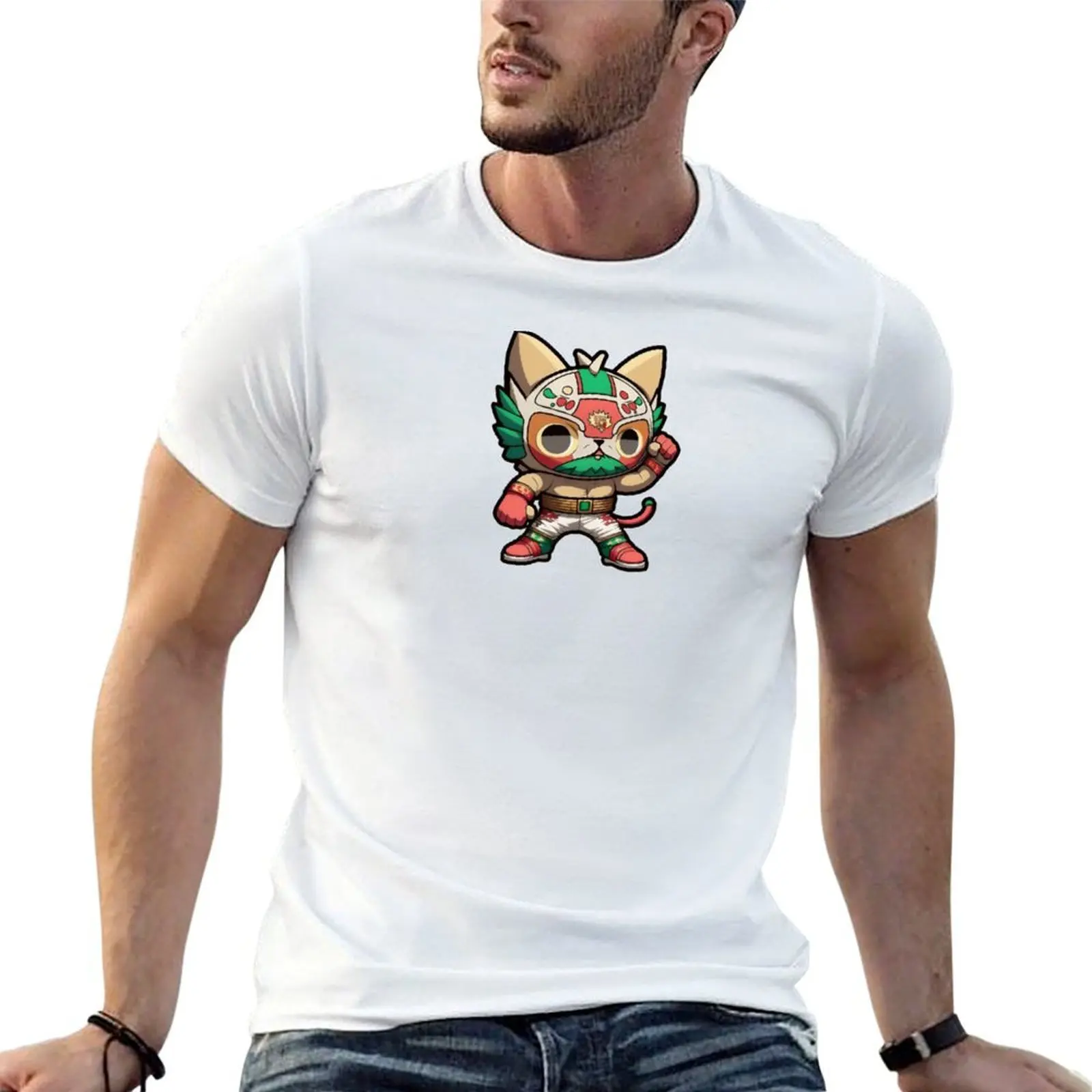 

Lucha Libre Cats | Mexican Wrestling | Kawaii Chibi Anime Lucha Libre 13 T-Shirt man t shirt cotton essential t shirt T-Shirt