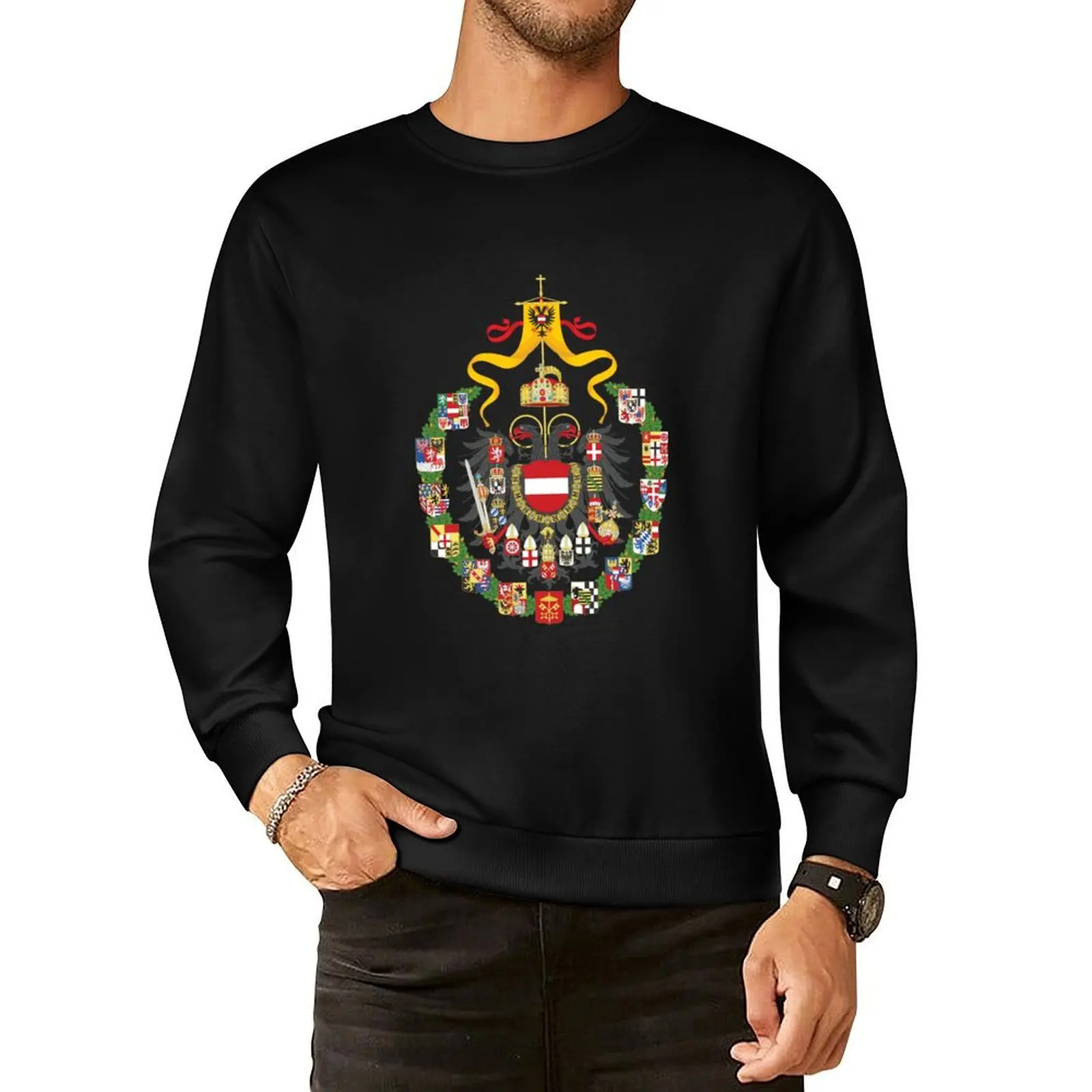 

HRE House Of Habsburg Coat Of Arms Pullover Hoodie korean style clothes winter clothes tracksuit sweatshirt men