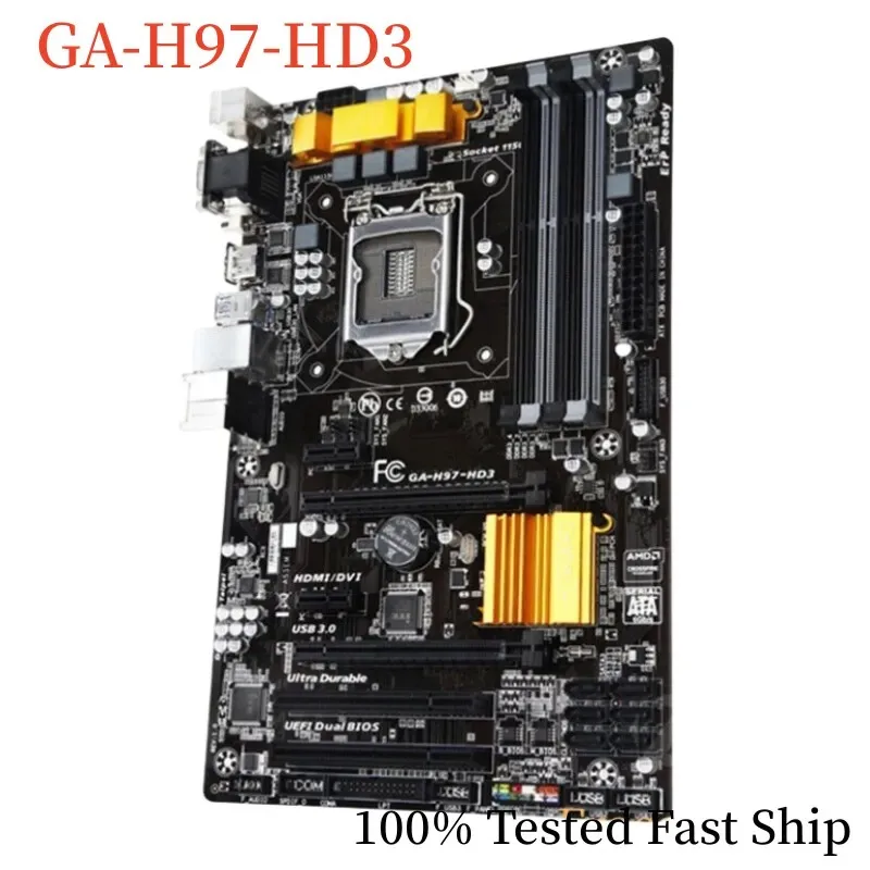 

Материнская плата для GIGABYTE GA-H97-HD3 H97 32GB LGA1150 DDR3 ATX, системная плата 100% протестирована, быстрая доставка