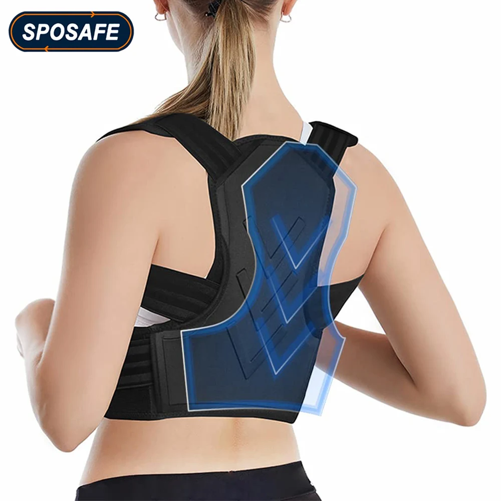 Adjustable Full Back Posture Corrector Corset Spine Support Straightener Neck Shoulder Lumbar Back Pain Relief & Anti-Hunchback