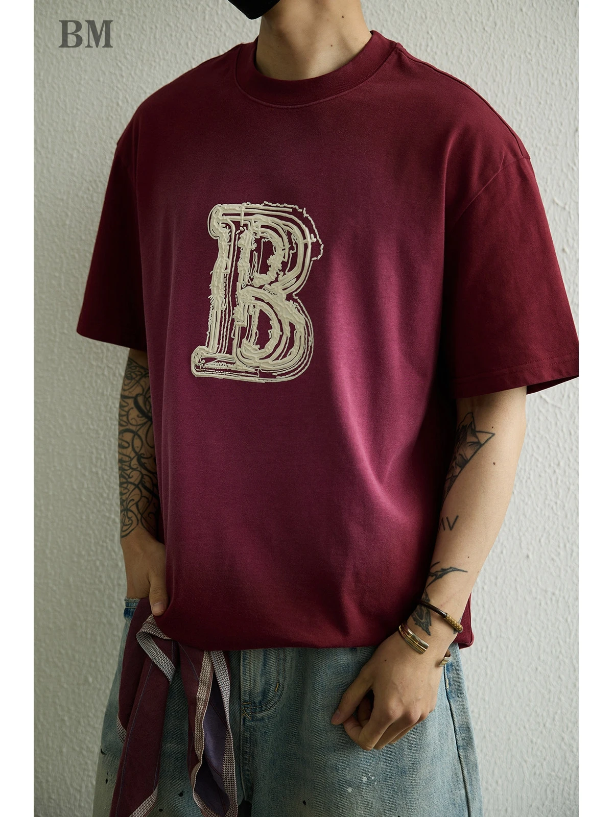 T Shirt Unisex Summer Streetwear Trendy Print Short Sleeve Heavyweight Cotton High Quality Loose Fit Casual Hip Hop Tops Men
