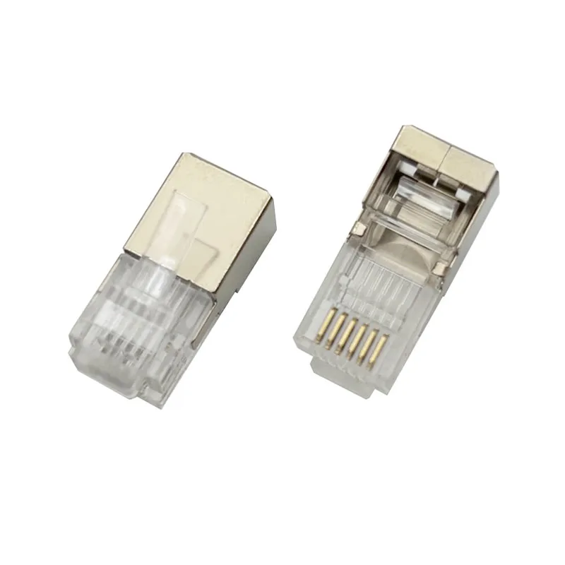 

6-core long body crystal head RJ12 Environmental Gold plated 6P6C Extended Phone plug RJ25 Long body shielded connector L=22.8mm