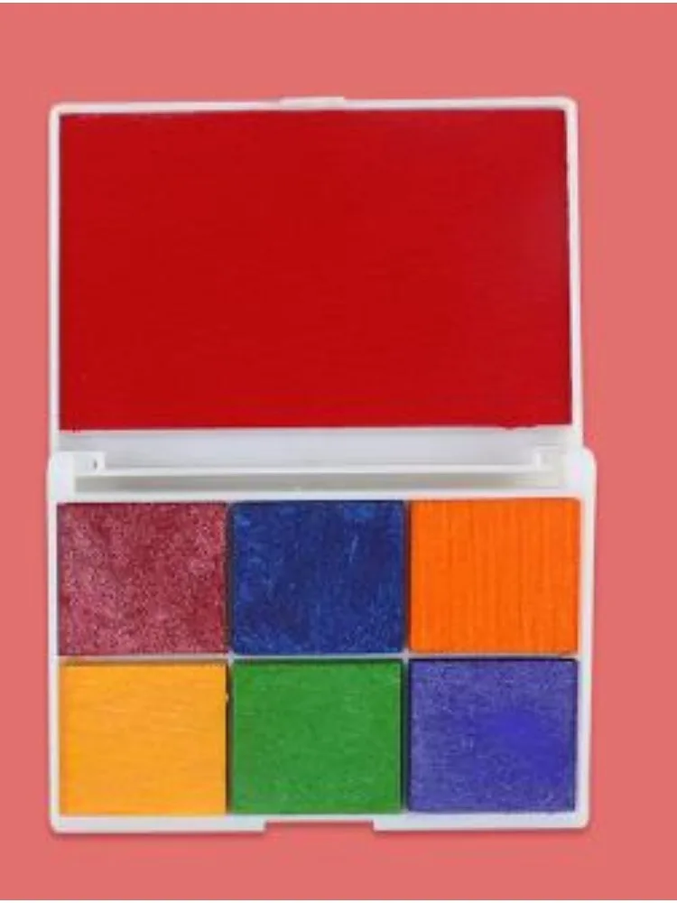 1pcs Boxed Colorful Water-based Ink Pad Kindergarten Children Finger Painting Color Ink Pad DIY Rubber Stamp Seal