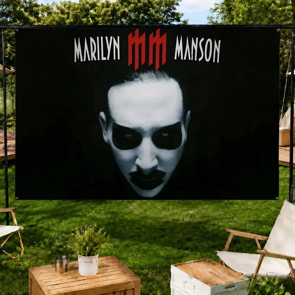Rock Marilyn Manson Gothic Shock Flags Fan support, home, dormitory, wall decoration, outdoor camping, party banners, gifts