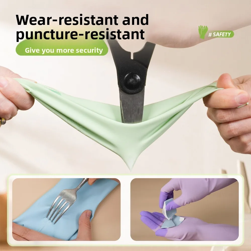 

3Pairs/Set Thickened Dishwashing Gloves Waterproof Oil Resistant Latex Gloves Tear-resistant Reusable Kitchen Gloves Car Washing