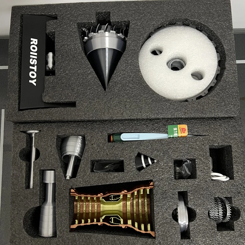 TR900 Aircraft Turbofan Engine Kit DIY Pushrod Red Engine Model 1/25 Electric Desktop Toy
